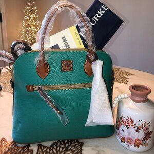 NWT Dooney & Bourke Leather Large Domed Satchel Spearmint With Dustbag